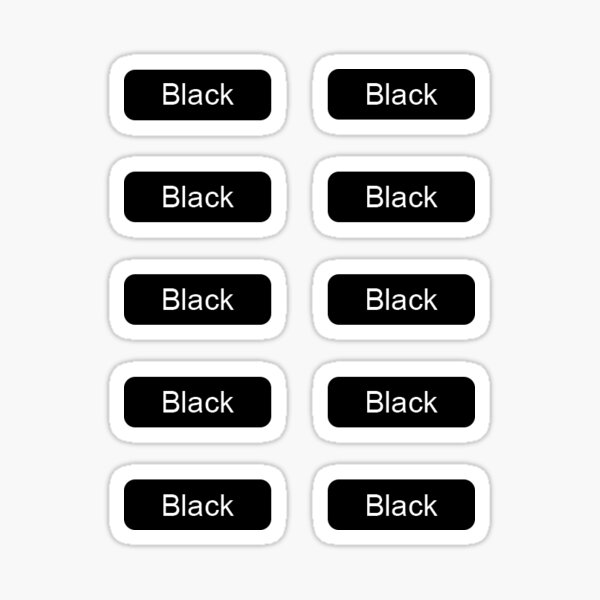Black Typography Sticker - Color Names Sticker