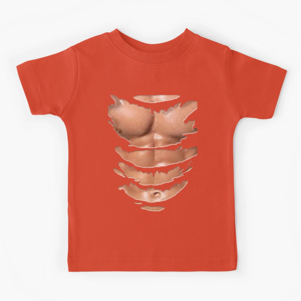 Gym Ripped Muscles Effect Kids T-Shirt Childrens