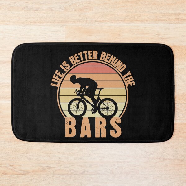 Item preview, Life is better behind the bars cycling funny cyclist | Retro Mountain Biking and cycling design | Gifts for cycling and mountain biking lovers designed and sold by Violet Treasures.