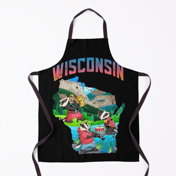 Item preview, Wisconsin Decorative State Map Shape with Musical Badgers (US State Shapes Map Collection, Distressed Style Series) designed and sold by gumdrop-go.