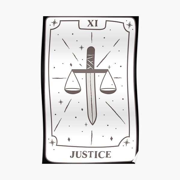 The Justice Tarot Card Design For Your Shirt Bag Sticker Or As A T Poster For Sale By 0754