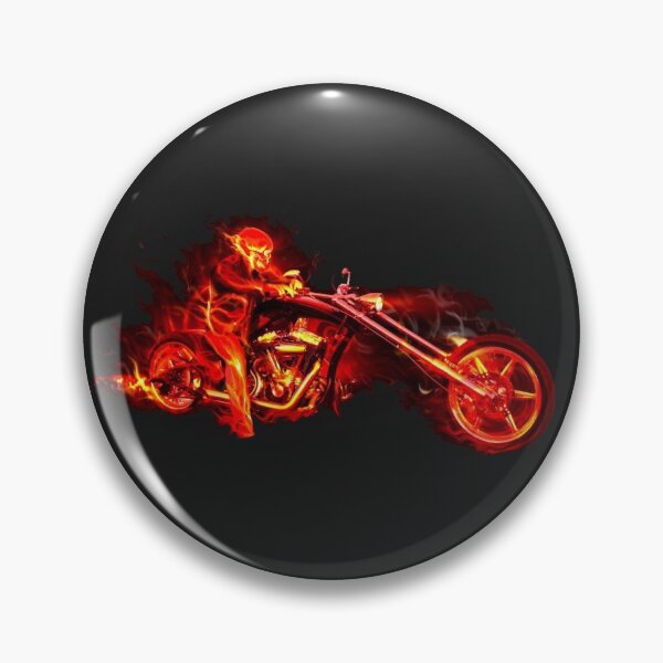 Item preview, Flaming Skeleton Biker riding a motorcycle designed and sold by slashrose4ever.