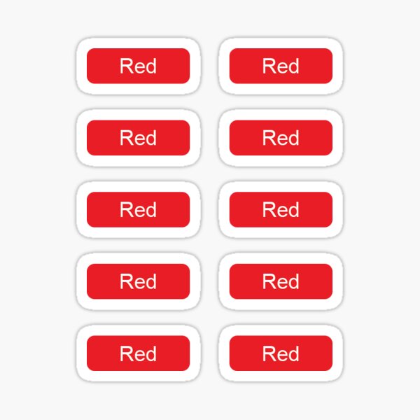Red Typography Sticker - Color Name Red Sticker