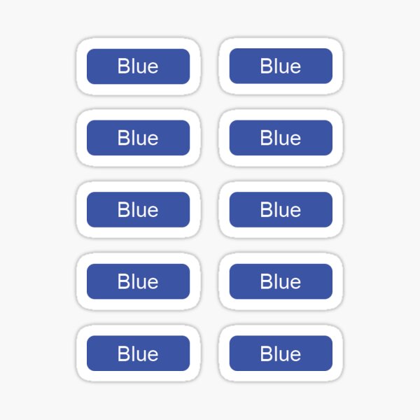 Blue Typography Sticker - Color Name Blue Sticker