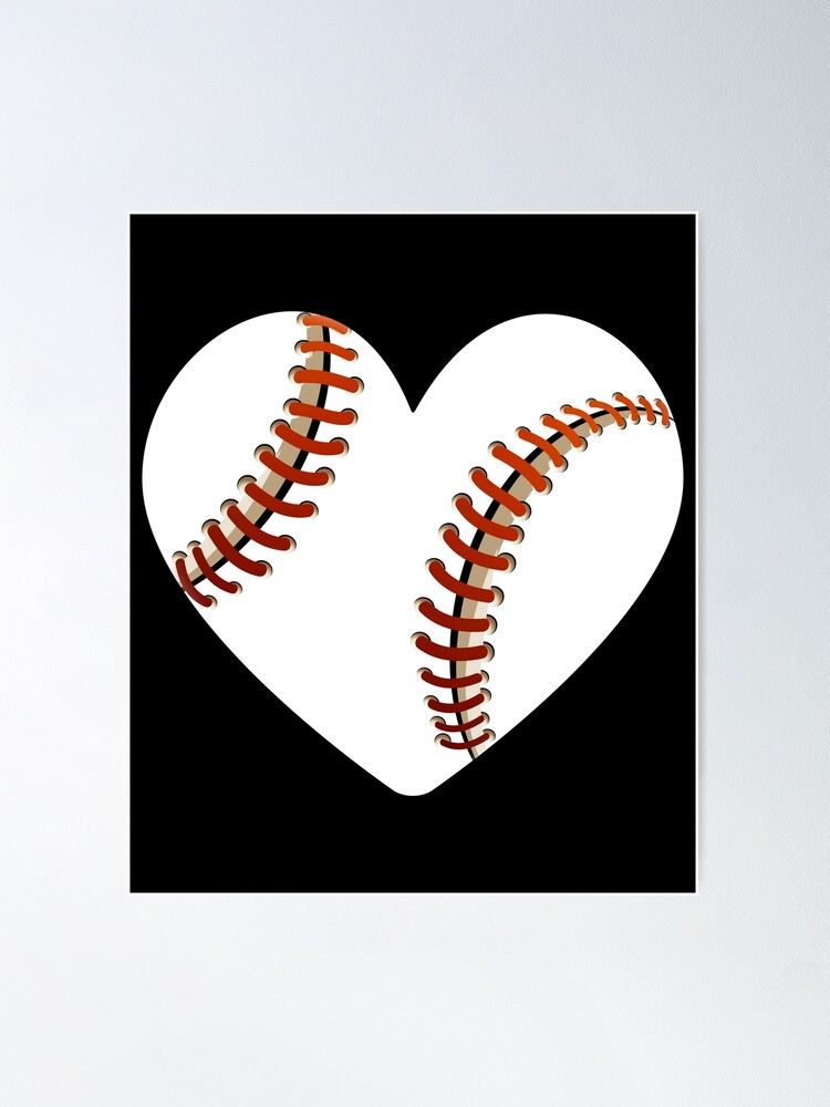 Vintage Baseball Heart Valentine's Day design for Players | Poster