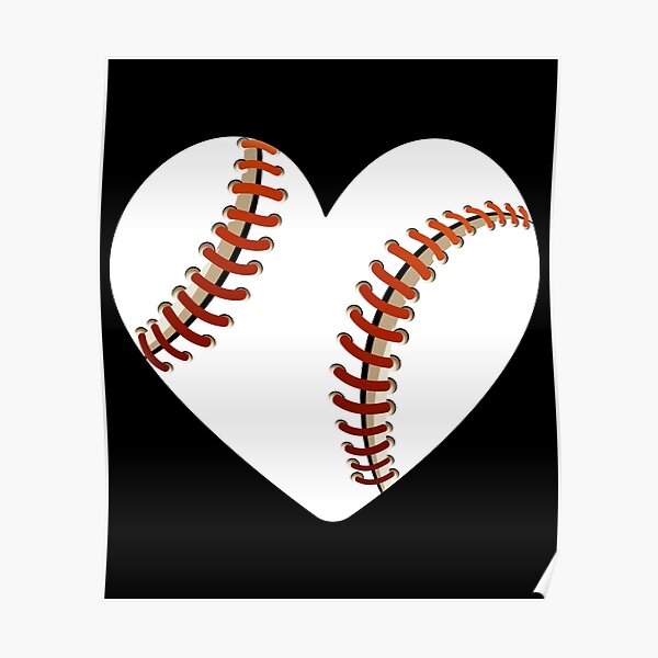 Vintage Baseball Heart Valentine's Day design for Players Poster by  MyFrikiland