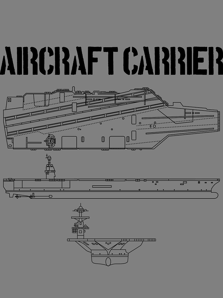 Thumbnail 3 von 3, Tuch, Aircraft Carrier Schematic Navy Carrier Warship Blueprint Gear designt und verkauft von DynamicDesign.