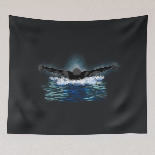 Item preview, Butterfly Swimmer Blue Waves designed and sold by KirstyNadineArt.