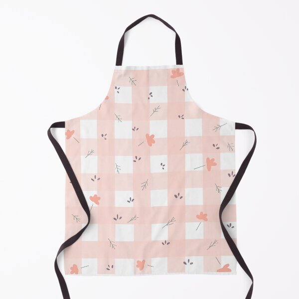 Item preview, pink and white check floral pattern  designed and sold by RedwoodShop.