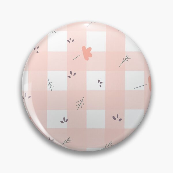 Item preview, pink and white check floral pattern  designed and sold by RedwoodShop.