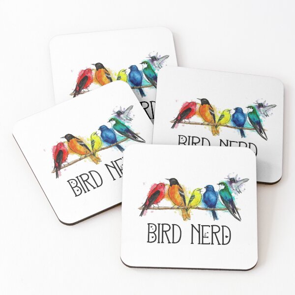 Item preview, Bird Nerd; Rainbow Birds I - Gift for Birdwatchers - Ink Watercolor Wildlife Painting - LGBTQ+ Ally Pride Flag designed and sold by linbirds.