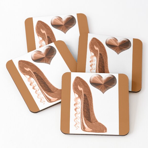 Item preview, Copper Corkscrew Stiletto High Heel Shoe and 3D Effect Heart designed and sold by ckeenart.