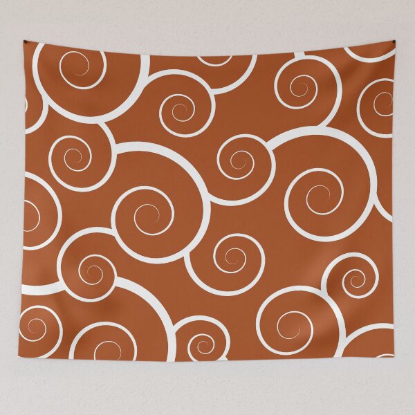 Item preview, Spiral Waves (white/burnt orange) designed and sold by Design Minds Boutique.