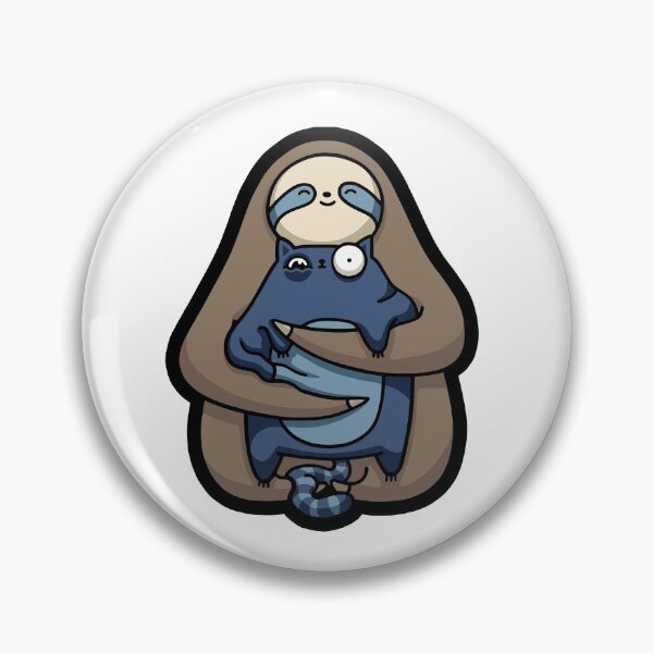 Item preview, Sloth Hugging Cat (Blues Ver.) designed and sold by DaDoodledrawing.