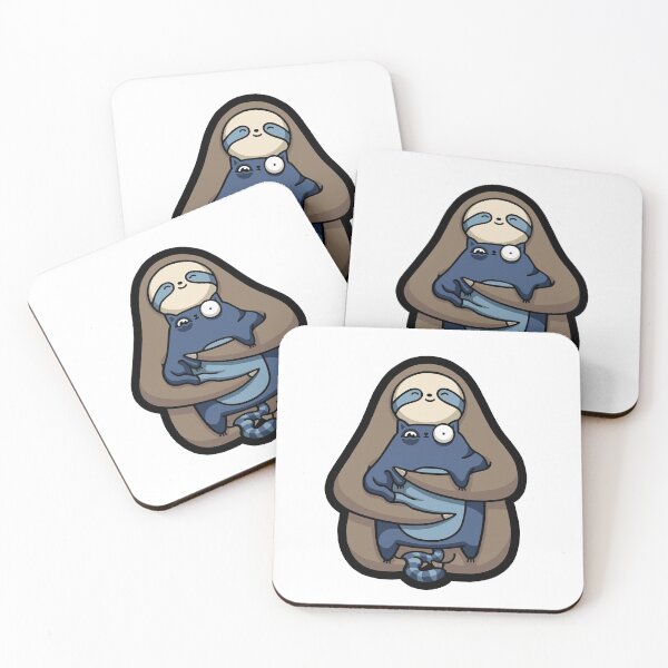 Item preview, Sloth Hugging Cat (Blues Ver.) designed and sold by DaDoodledrawing.