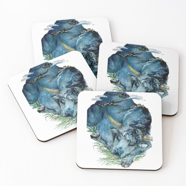 Item preview, Spanish Bull. Cool Blue Bull. Watercolor Bull. designed and sold by ZheltakovaIana.
