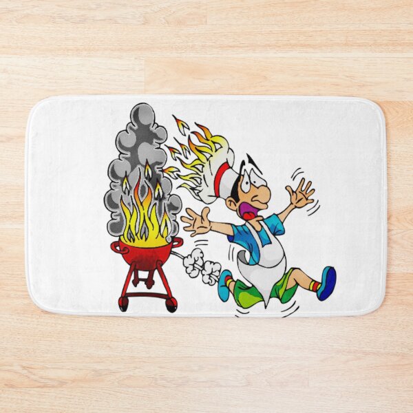 Item preview, Funny Cartoon Design Of a Chef ran away because of Fire  designed and sold by VIVEK KUMAR RAI.