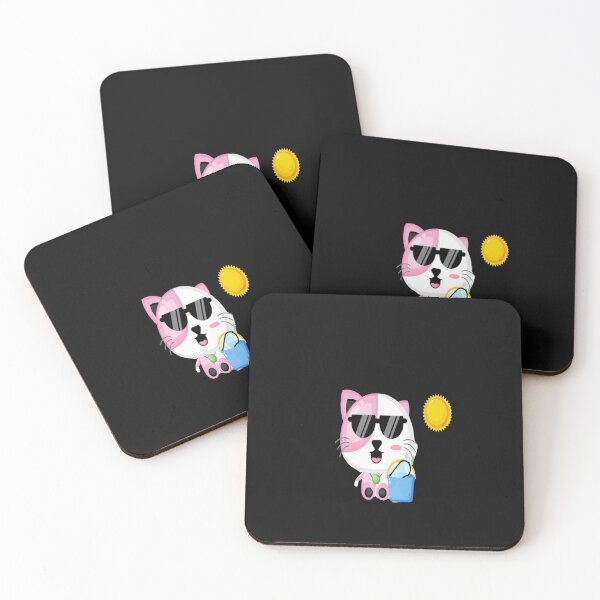 Item preview, Cute cat mascot carrying a bucket with summer greetings sticker designed and sold by angel1818.