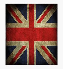 Antique Faded Union Jack UK British Flag Photographic Print