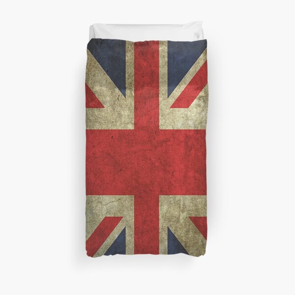 Antique Faded Union Jack UK British Flag Duvet Cover