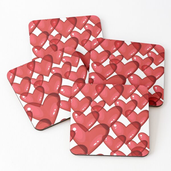 Item preview, Red Glass Hearts designed and sold by JoyColorLove.
