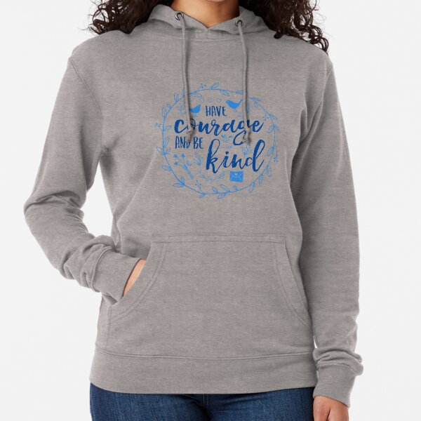 Have Courage and Be Kind Typography Cobalt Blue Lightweight Hoodie