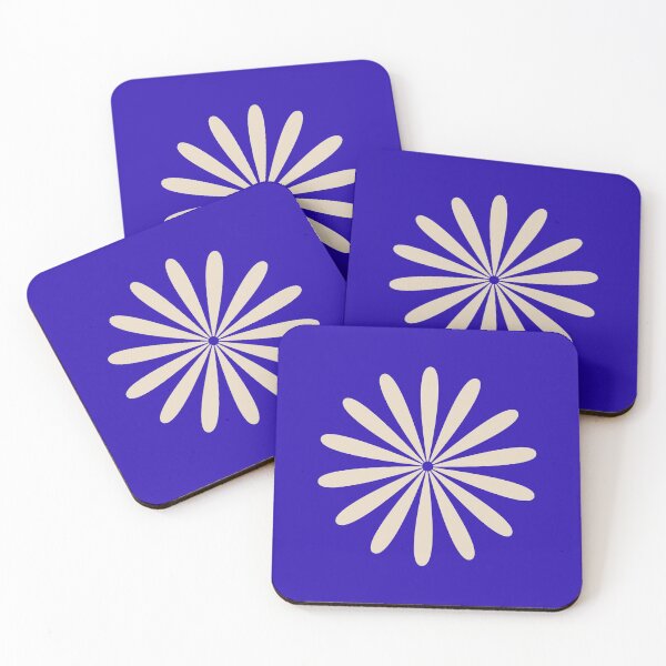 Item preview, Big Daisy Retro Minimalism Cobalt Blue and Beige designed and sold by kierkegaard.