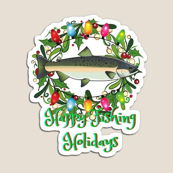 Merry Fishmas Christmas Wreath Stickers & Gifts Magnet for Sale by  Willyboy16