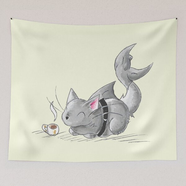Item preview, Coffee Loving Cat Shark designed and sold by KOKeefeArt.