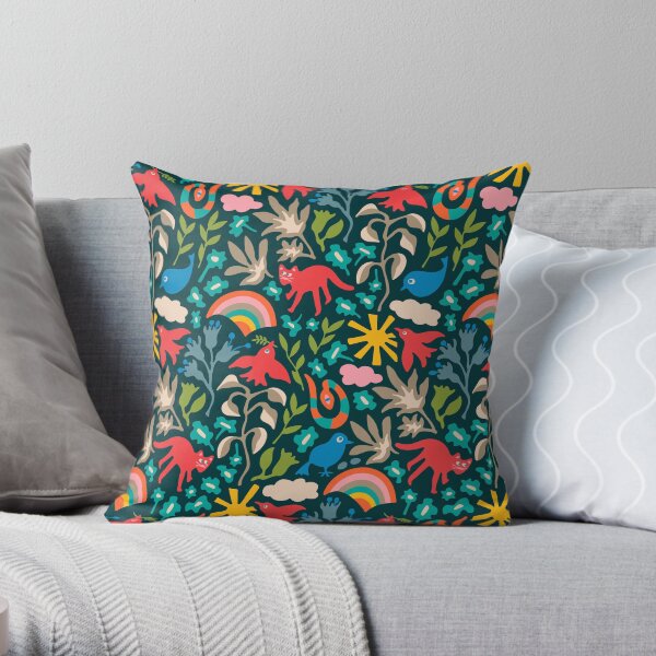 LAND OF PLENTY NATURE PATTERN - UnBlink Studio by Jackie Tahara Throw Pillow