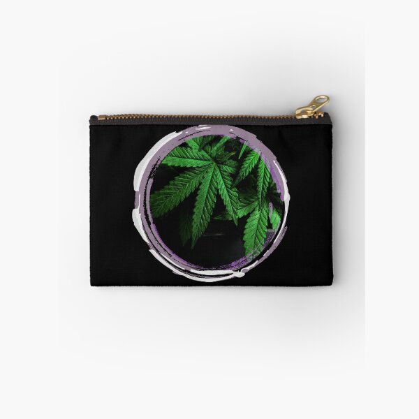 Item preview, Cannabis Plants On Grunge Purple Circle Frame designed and sold by EarthArtDesigns.
