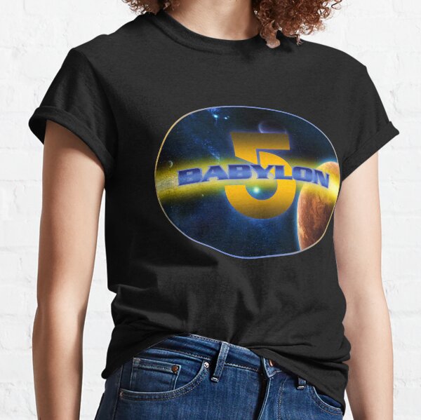 Babylon Space Station 5 Fan Art with Planets and Stars Classic T-Shirt
