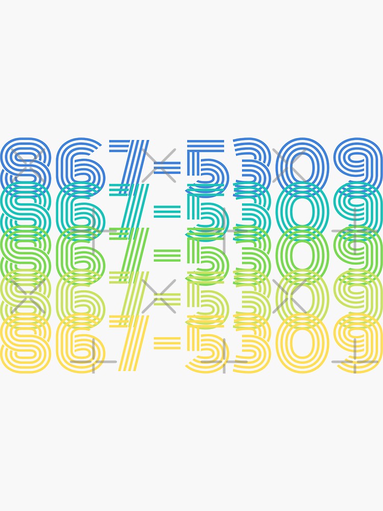"8675309 1980s Famous Phone Number Song Lyrics" Sticker for Sale