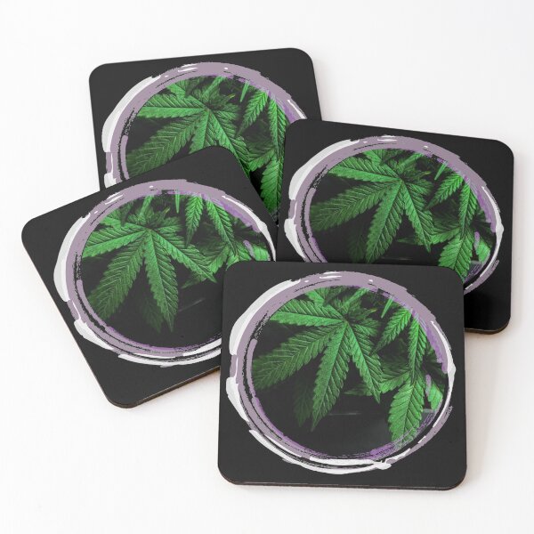Item preview, Cannabis Plants On Grunge Purple Circle Frame designed and sold by EarthArtDesigns.