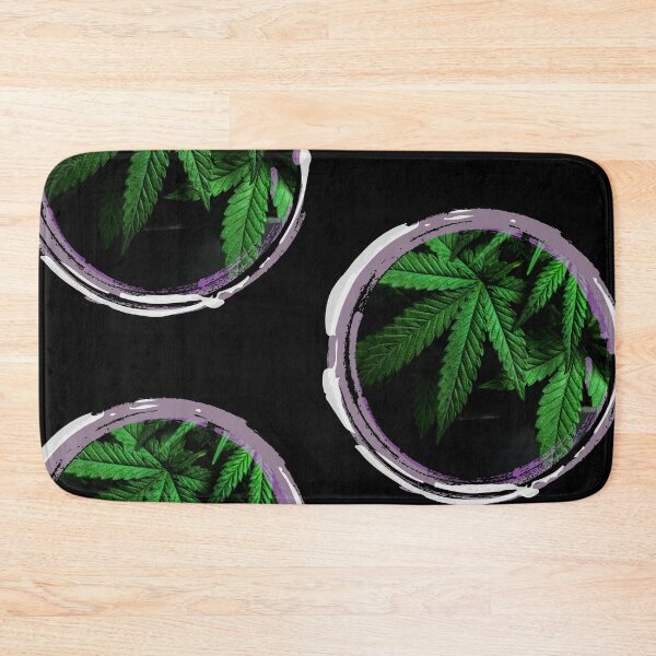 Item preview, Cannabis Plants On Grunge Purple Circle Frame designed and sold by EarthArtDesigns.