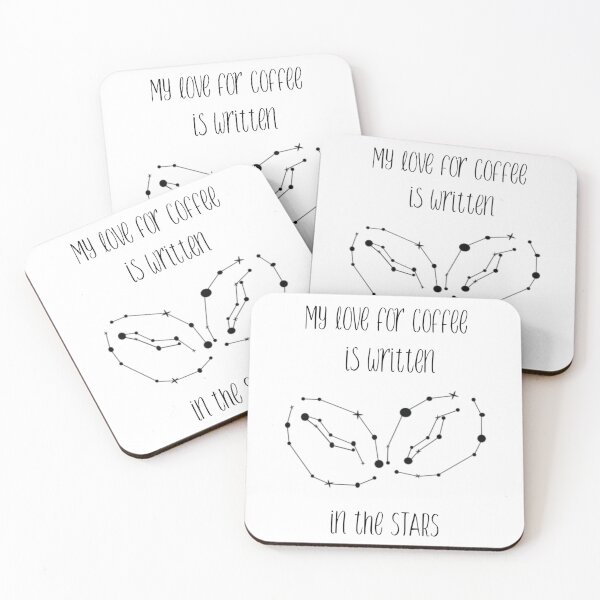 Item preview, My Love For Coffee Is Written In The Stars (Coffee Bean Constellation - Black) designed and sold by GlitterState.