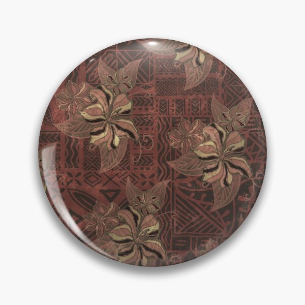 Artikelvorschau, Hawaiianischer - polynesischer - samoanischer Vintage-Tapa-Hibiskus-Druck entworfen und verkauft von sunnthreads.