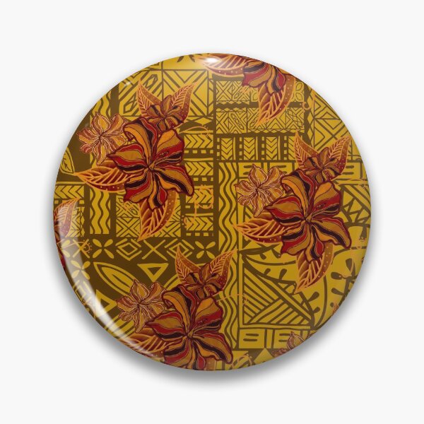 Artikelvorschau, Hawaiianisch - polynesisch - samoanischer Sonnenschein-Tapa-Hibiskus-Druck entworfen und verkauft von sunnthreads.