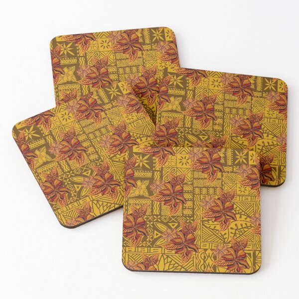 Artikelvorschau, Hawaiianisch - polynesisch - samoanischer Sonnenschein-Tapa-Hibiskus-Druck entworfen und verkauft von sunnthreads.