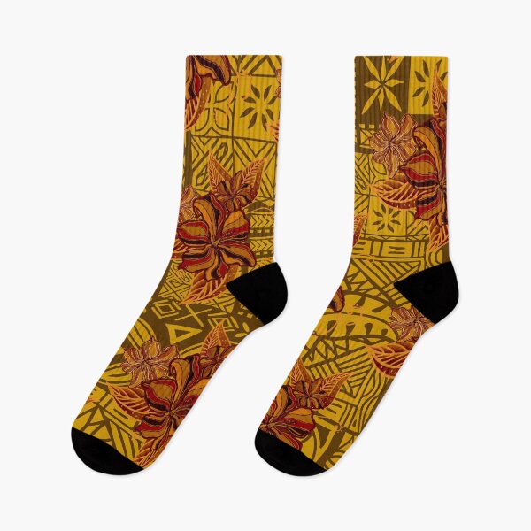 Item preview, Hawaiian - Polynesian - Samoan Sunshine Tapa Hibiscus Print designed and sold by sunnthreads.