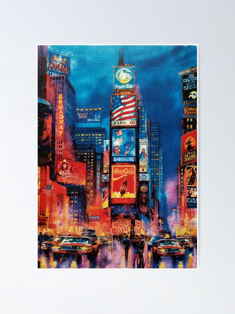 Times Square, New York, Manhattan Watercolor