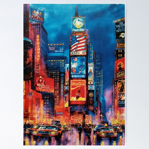 Item preview, Times Square, New York, Manhattan Watercolor designed and sold by Tamarage.