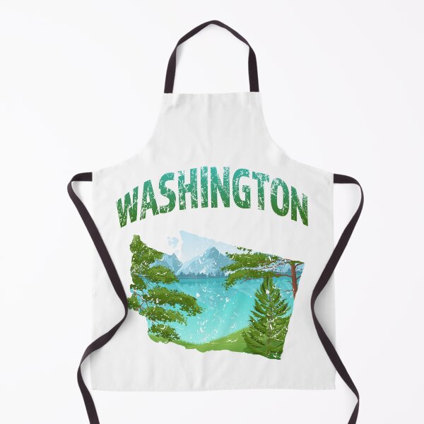 Item preview, Washington State Decorative State Map Shape with Nature Scene (US State Shapes Map Collection, Distressed Style Series) designed and sold by gumdrop-go.