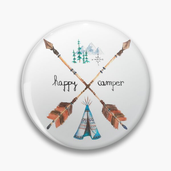 Item preview, Happy Camper Camping Design with Mountains and Tepee Tatra Cottage designed and sold by TatraCottage.