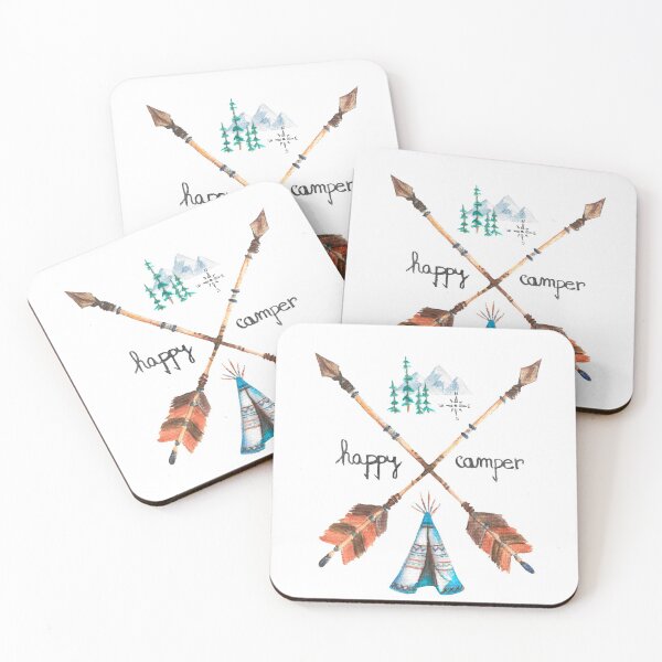Item preview, Happy Camper Camping Design with Mountains and Tepee Tatra Cottage designed and sold by TatraCottage.
