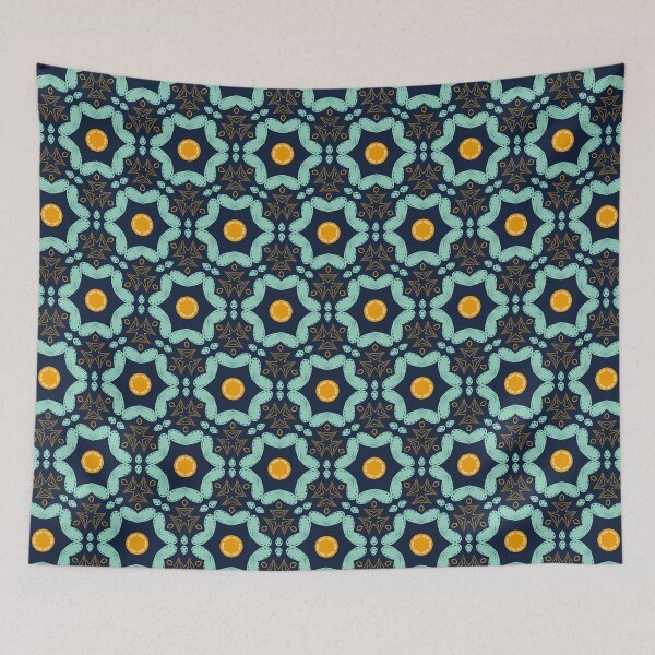 Item preview, Brown and Teal, and Navy Blue Nordic Pattern designed and sold by cozycaroline.