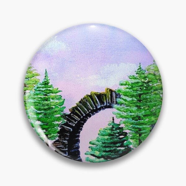 Item preview, Elven ruins watercolor landscape illustration designed and sold by SiyhanaArt.