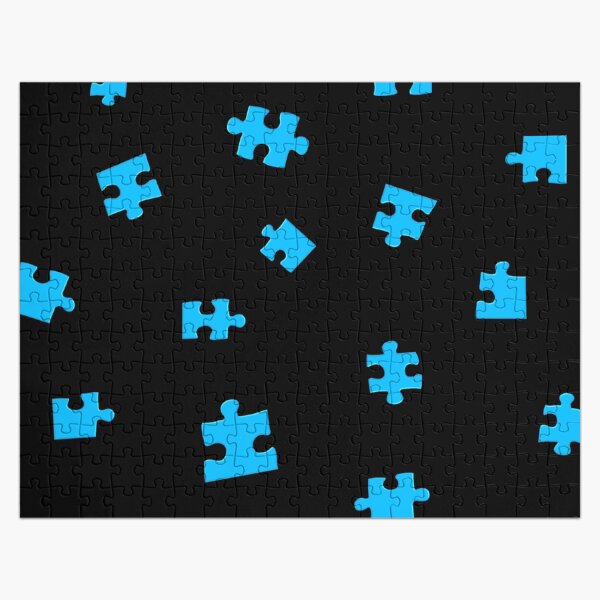 Item preview, Puzzle Pieces Pattern (Black and Blue) designed and sold by the-krisney-way.