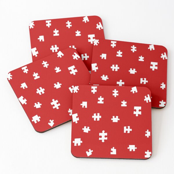 Item preview, Puzzle Pieces Pattern (Red and White) designed and sold by the-krisney-way.