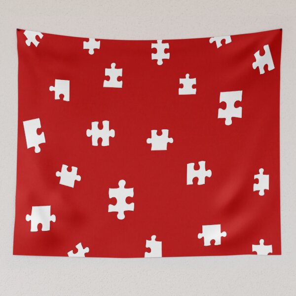 Item preview, Puzzle Pieces Pattern (Red and White) designed and sold by the-krisney-way.